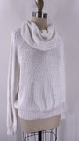 American Threads White Cowl Neck Sweater, S/M
