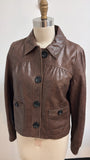 Michael Kors Brown Genuine Leather Jacket, M