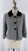 Tahari Black Houndstooth Jacket, 6 Petite