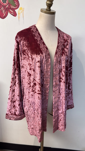 JM Collection Velvet Jacket, L