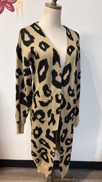 Animal Print Cardigan, XL