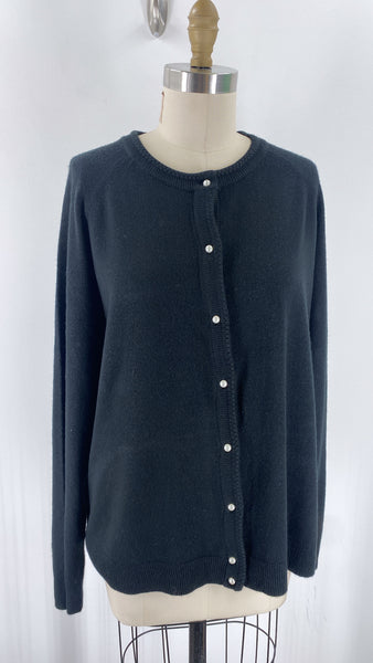 Karen Scott Black Cardigan, XL