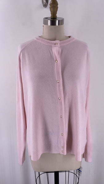 New Karen Scott Pink Cardigan, XL