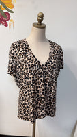 Veronica Beard Animal Print Tee, XL