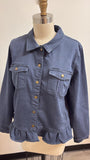 Belle Boho Kim Gravel Denim Jacket, L