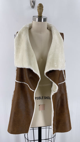 3 Sisters Brown Pocket Vest, S