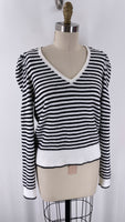 White House Black Market Black/White Stripe Sweater, M