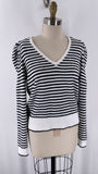 White House Black Market Black/White Stripe Sweater, M