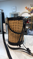 Black Drawstring Crossbody Bag, 9"x6"