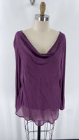 Soft Surroundings Purple Silk Blend Top, L