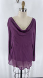 Soft Surroundings Purple Silk Blend Top, L