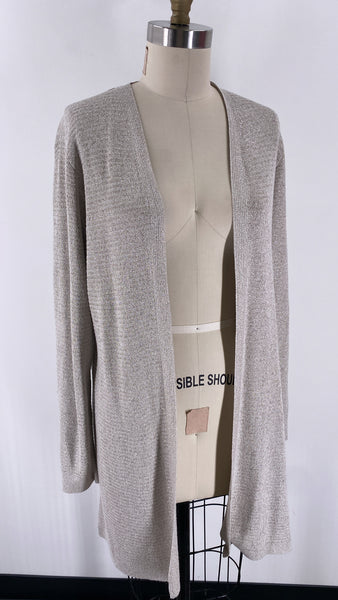 White House Black Market Metallic Cardigan, XL (no belt)