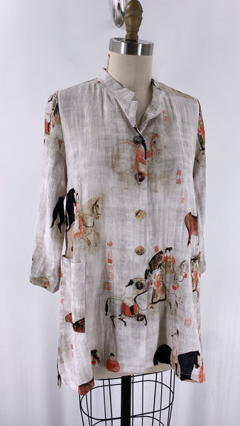Soft Surroundings Horse Print Top, S