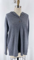 Old Navy Gray Rib Knit Hooded Top, M Tall
