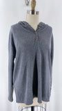 Old Navy Gray Rib Knit Hooded Top, M Tall