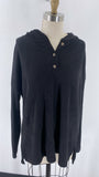 Old Navy Black Rib Knit Hooded Top, M Tall