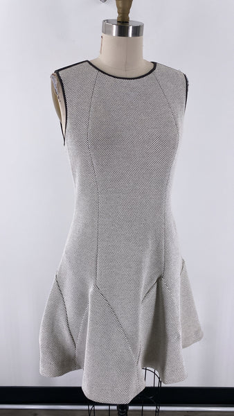 New Rebecca Taylor Black/Chalk Do Jacquard Dress, 8