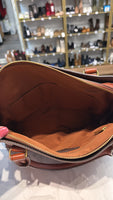 Fossil Brown Leather Claire Satchel Crossbody Bag, 14"x9"