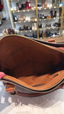 Fossil Brown Leather Claire Satchel Crossbody Bag, 14"x9"