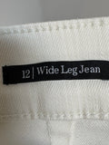 New Talbots Cream Wide Leg 30" Inseam Jeans, 12
