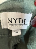 New NYDJ Green High Rise Straight 29" Inseam Jeans, 14
