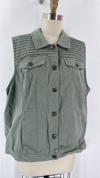 CJ Banks Green Vest, 2X
