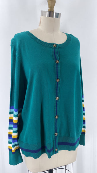 St. John's Bay Green Cardigan, XL