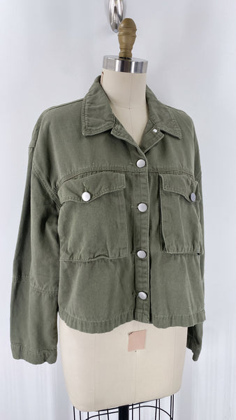 Faded Rose Green Cropped Jacket, L