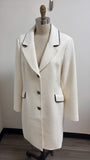 New White House Black Market White Jacket with Black Trim, L