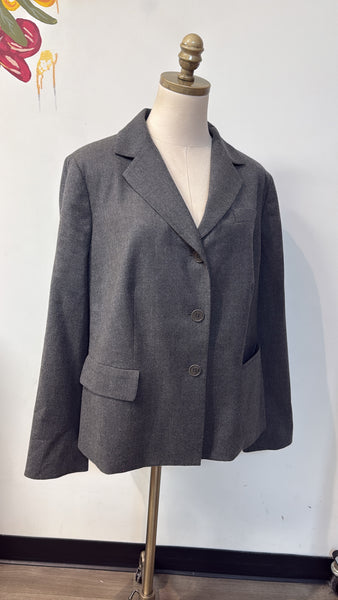 Talbots Gray Wool Blend Blazer Jacket, 16W