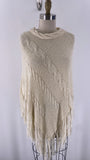 Poncho Ivory Sweater, One Size