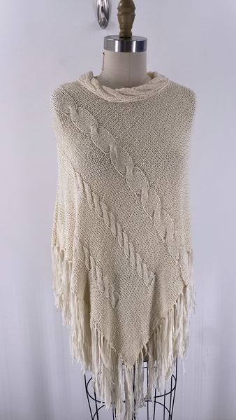 Poncho Ivory Sweater, One Size