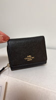 Coach Black Trifold Wallet, 4"x3"