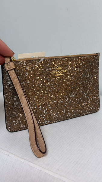 Coach Star Glitter Wristlet, 7"x4"