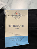 New St. John's Bay Black Straight Leg 31" Inseam Jeans, 14