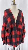 Impressions Black/Red Cardigan, 1X