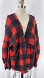 Impressions Black/Red Cardigan, 1X