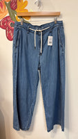 Old Navy Drapey Drawcord Wide Leg Jeans, 12