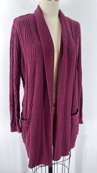 St. John's Bay Burgundy Cardigan, M Petite