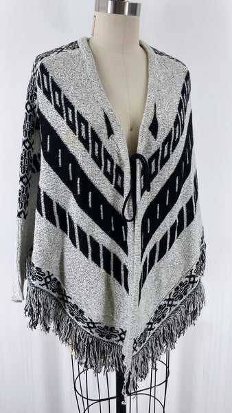 Black/Gray Cardigan, S