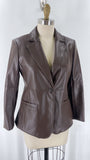 Banana Republic Brown Faux Leather Blazer Jacket, 6 Petite