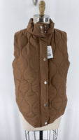 Boutique Brown Snap & Zip Front Vest, S