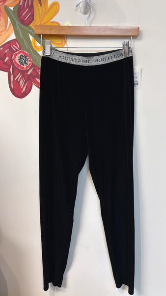 Victoria's Secret Black Velvet Leggings, M