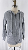 New Gray Zip Front Hoodie Cardigan, S