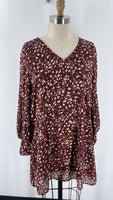 Entro Burgundy Print Dress, S