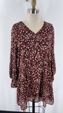 Entro Burgundy Print Dress, S