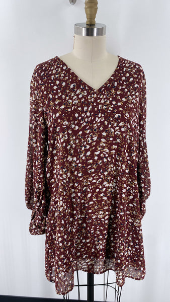 Entro Burgundy Print Dress, S