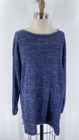 Eileen Fisher Blue Organic Cotton/Linen Top, M