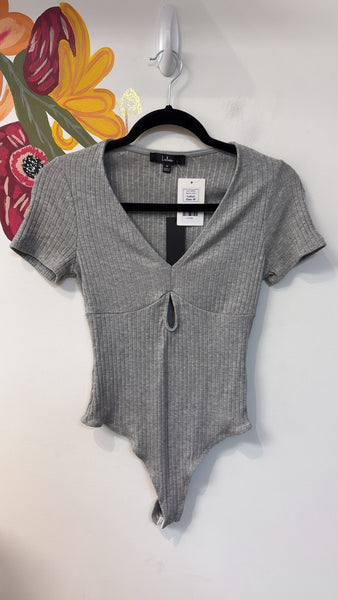 New Lulus Gray Bodysuit, M