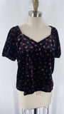 Loft Black Velvet Top, M Petite